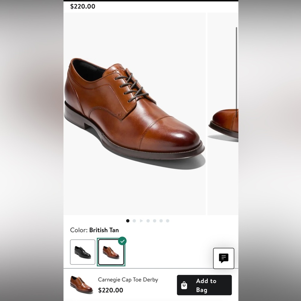 Cole Haan Carnegie Cap Toe Men’s Dress Shoe - 10